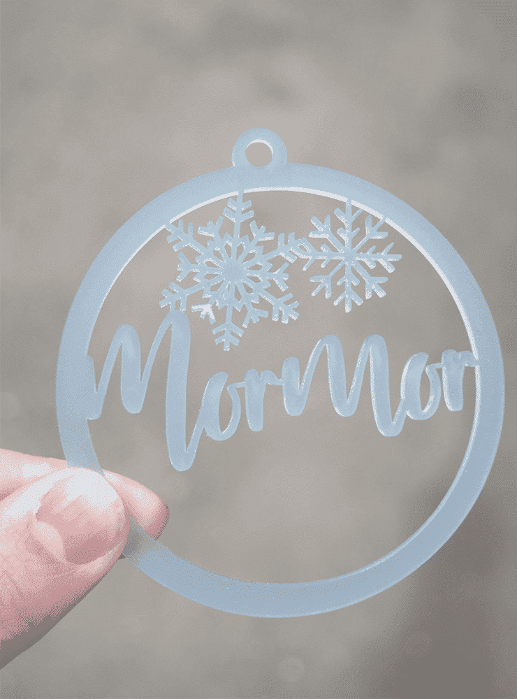 Udkskåret julekugle blå