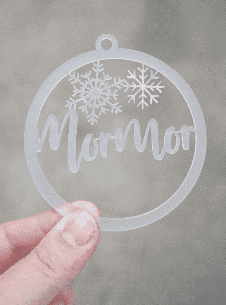 Udkskåret julekugle frosted